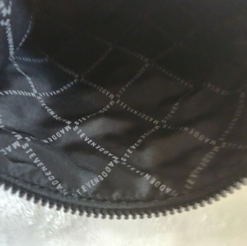 Steve Madden Black Gray Monogram Logo Pouch Bag - Picture 7 of 8